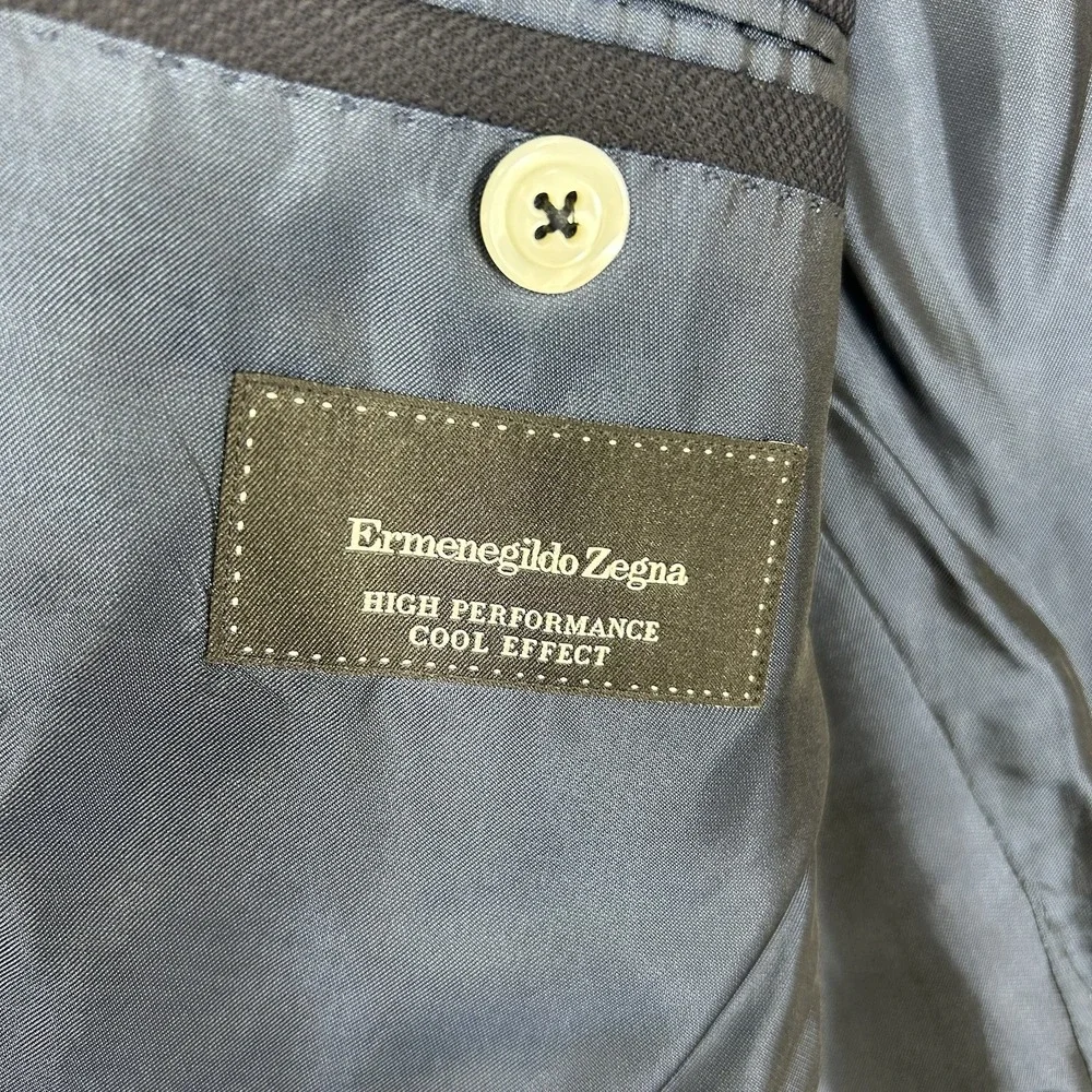 Ermenegildo Zegna Blazer Mens US Size 40R Navy Blue High Performance Cool Effect
